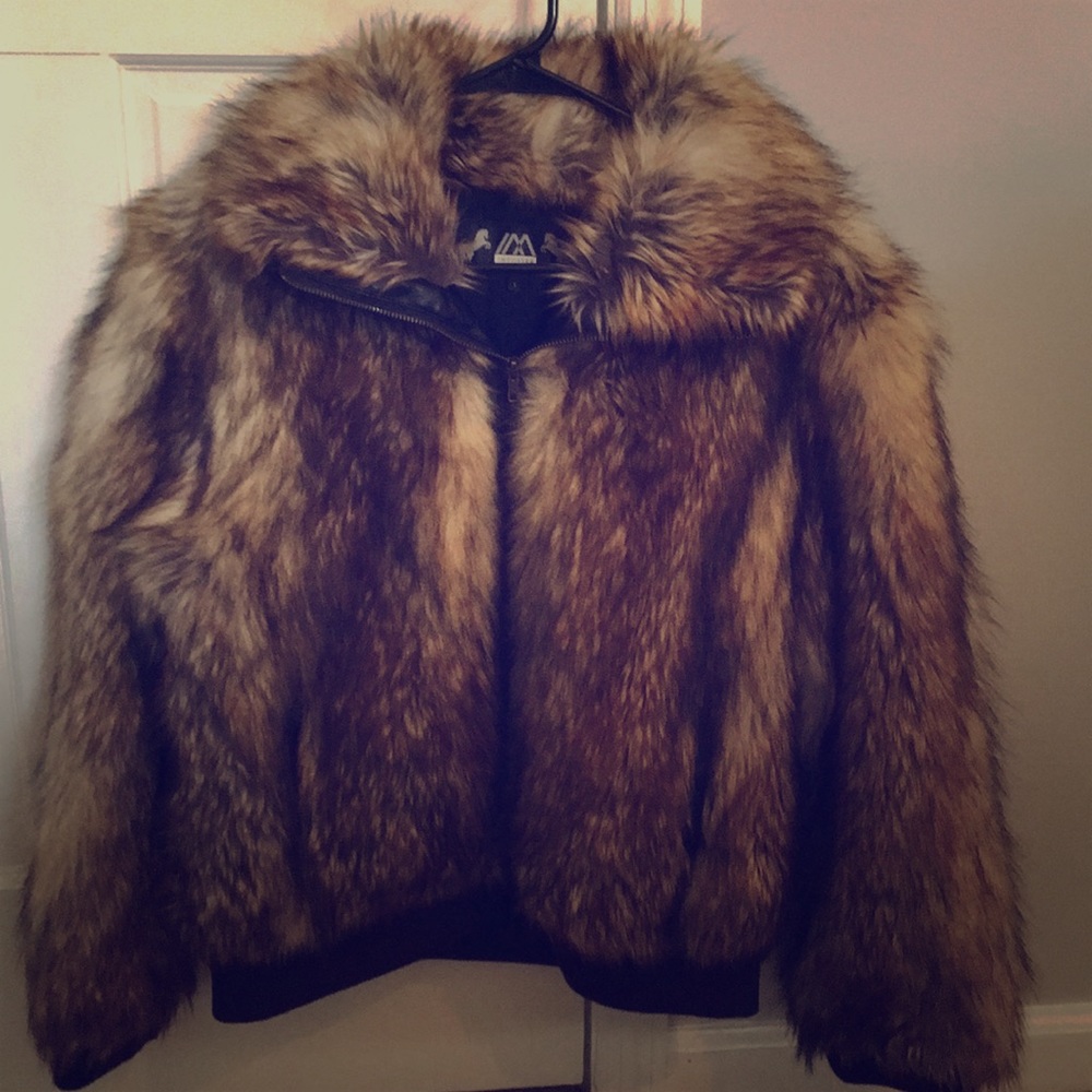 Tan Faux Fur Imposter Nordstrom Jacket Size Small